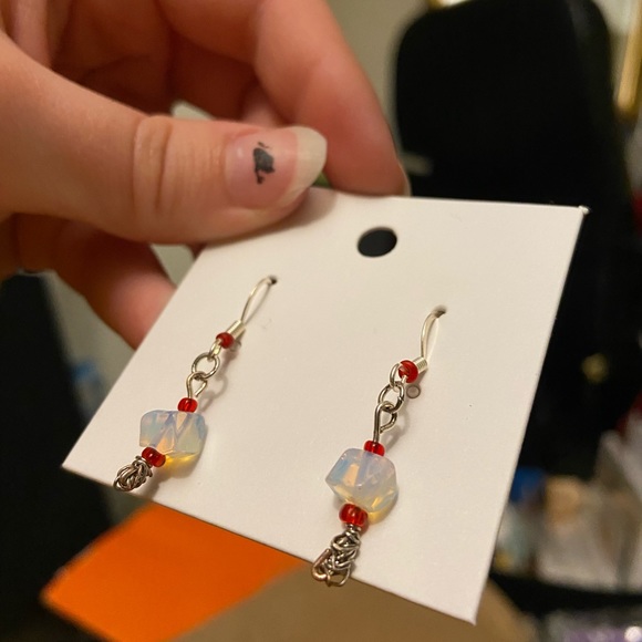 Handmade Glass/Opalite Earrings - Picture 4 of 10